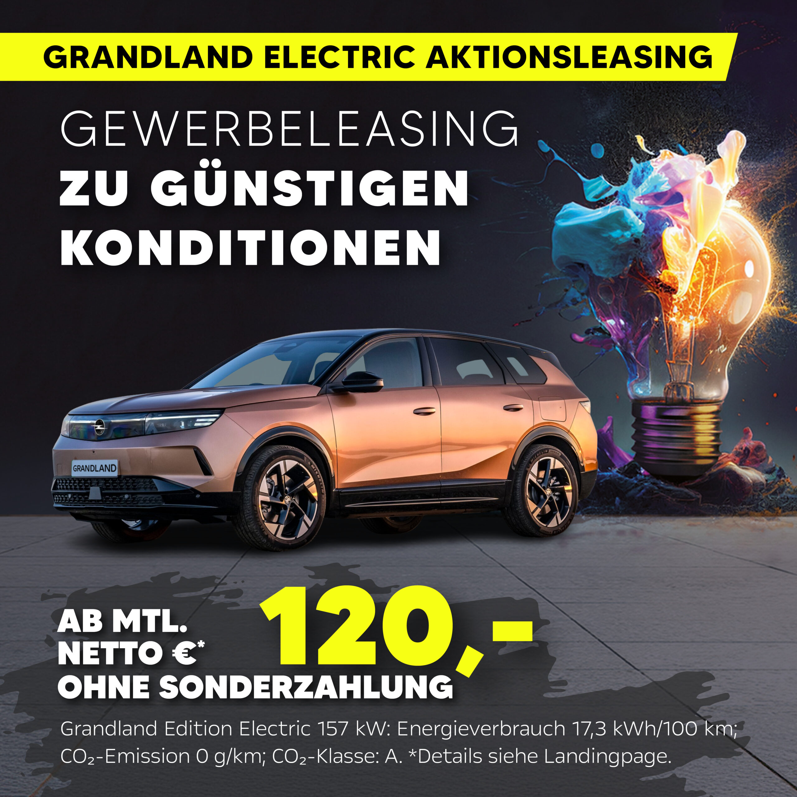 Grandland Electric Aktionsleasing für Gewerbekunden